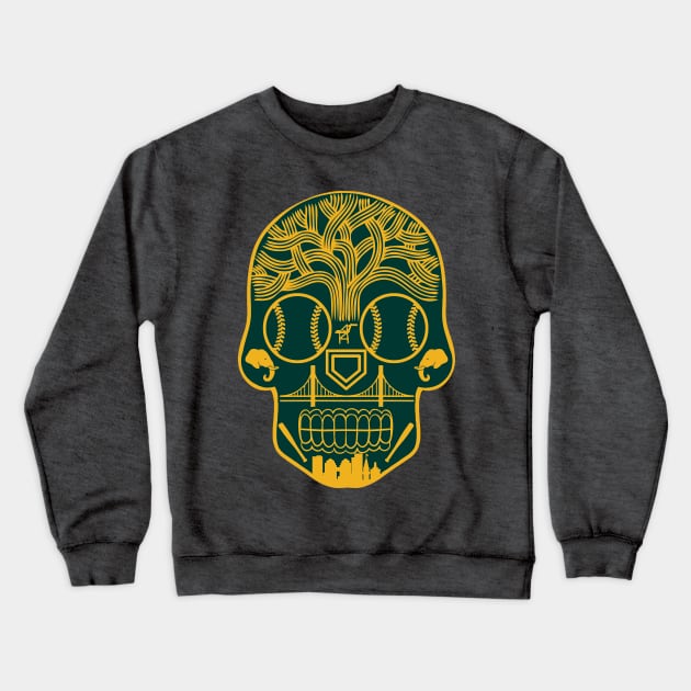 Oakland Sugar Skull Crewneck Sweatshirt by StickyHenderson